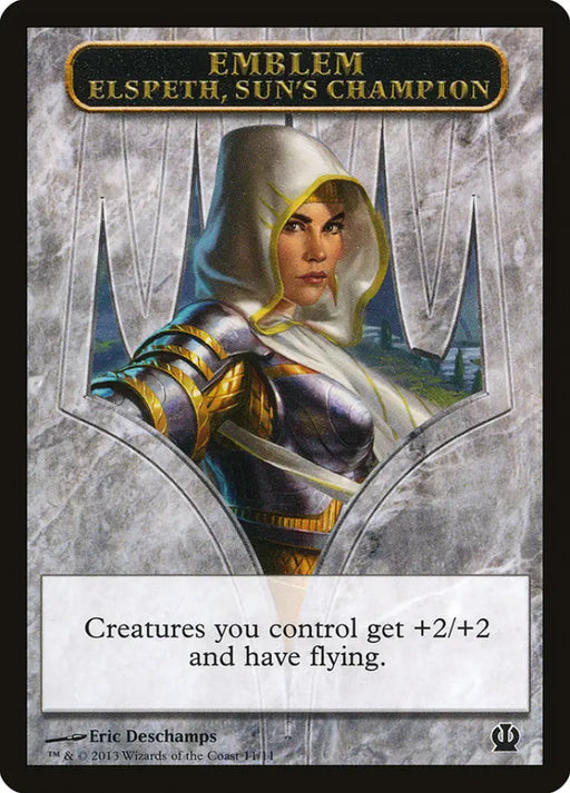 Elspeth Sun’s Champion Emblem [Theros Tokens] - MTG Single