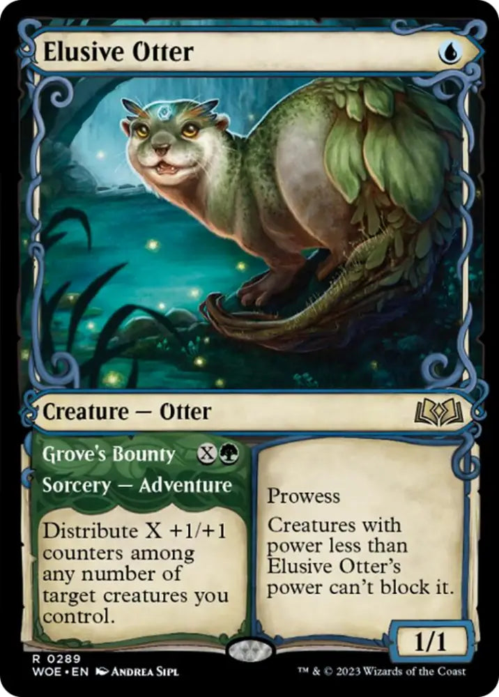 Elusive Otter // Grove’s Bounty (Showcase) [Wilds of Eldraine] - MTG Single