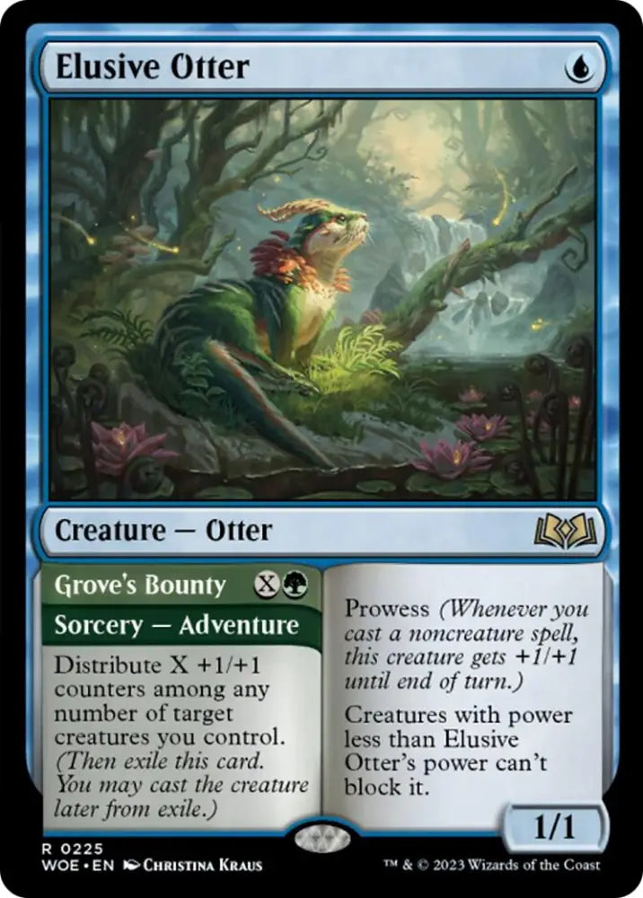 Elusive Otter // Grove’s Bounty [Wilds of Eldraine] - MTG Single