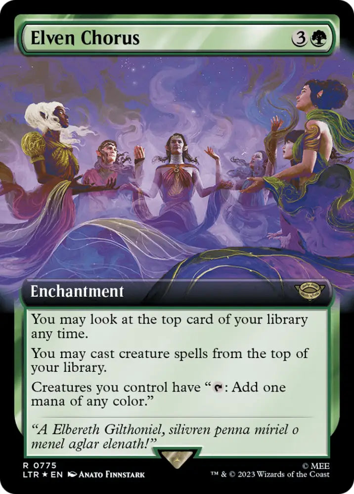 Elven Chorus (Extended Art) (Surge Foil) [The Lord of the Rings: Tales of Middle-Earth] - MTG Single