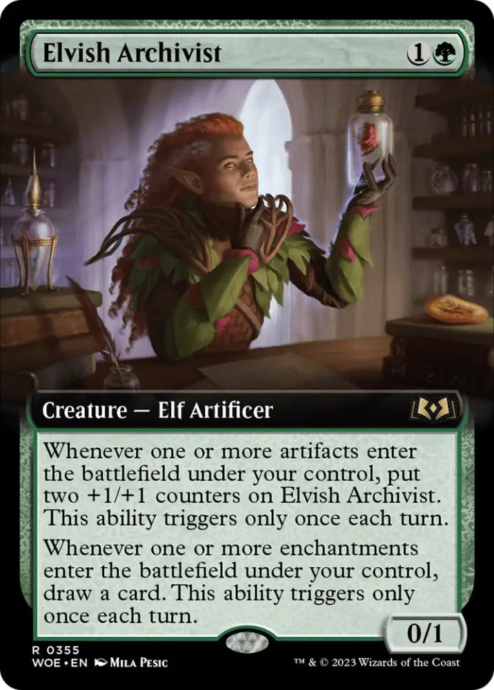 Elvish Archivist (Extended Art) [Wilds of Eldraine] - MTG Single