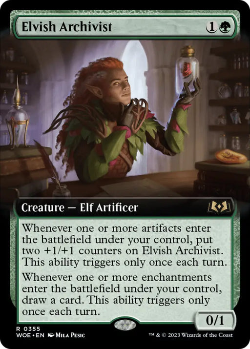 Elvish Archivist (Extended Art) [Wilds of Eldraine] - MTG Single