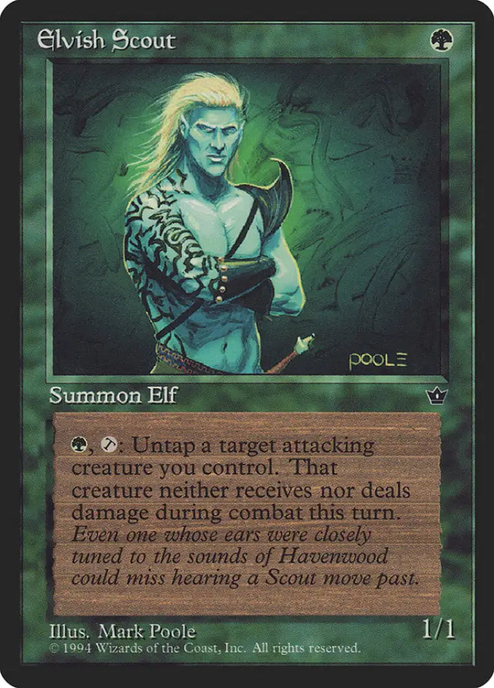 Elvish Scout (Mark Poole) [Fallen Empires] - MTG Single