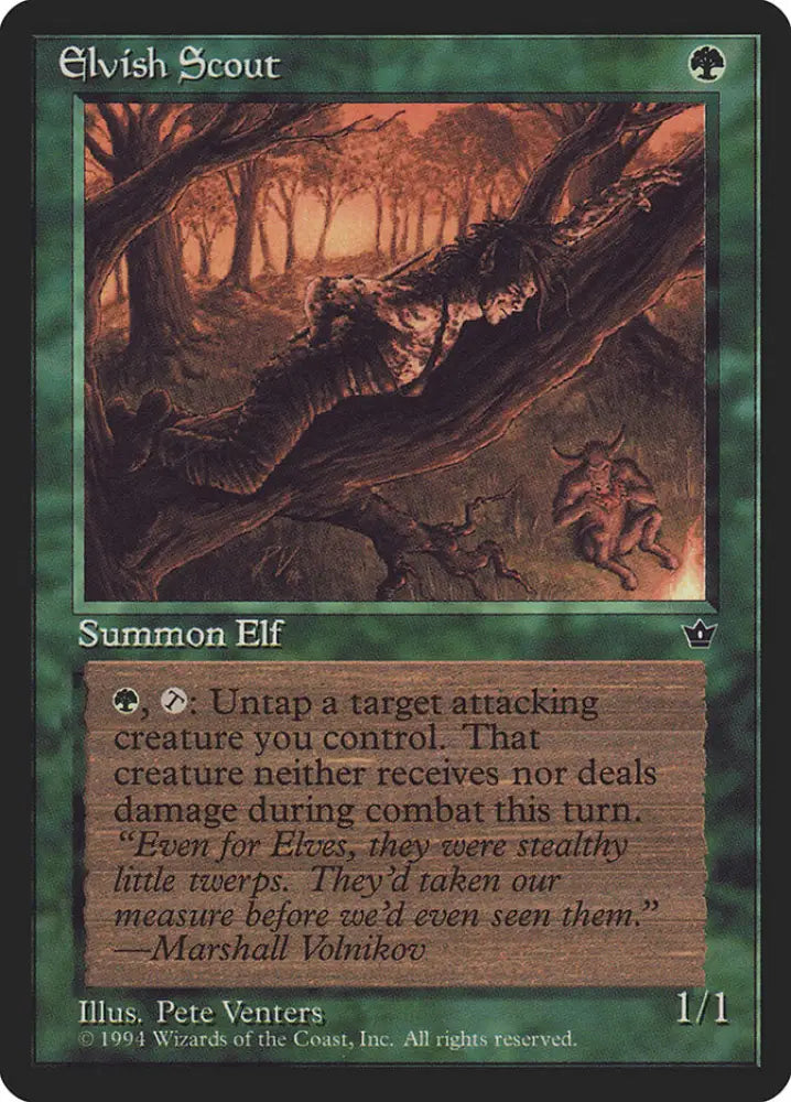 Elvish Scout (Pete Venters) [Fallen Empires] - MTG Single