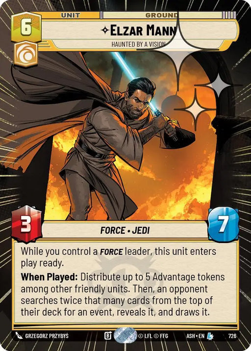 Elzar Mann - Haunted by a Vision (Hyperspace Foil) (726) [Ashes of the Empire]