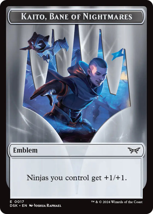 Emblem - Kaito Bane of Nightmares // Gremlin Double-Sided Token [Duskmourn: House of Horror Tokens] - MTG Single