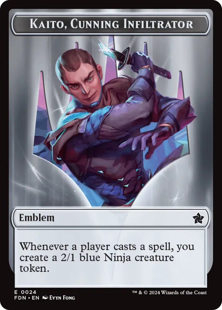 Emblem - Kaito Cunning Infiltrator // Ninja Doubled-Sided Token [Foundations Tokens] - MTG Single