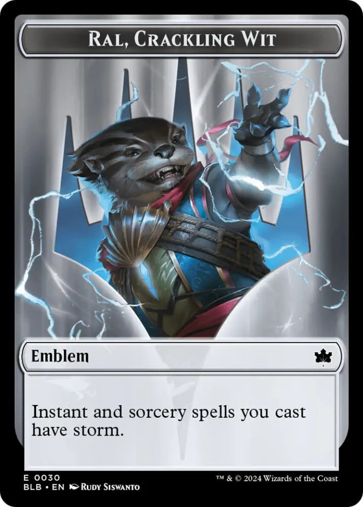 Emblem - Ral Crackling Wit [Bloomburrow Tokens] - MTG Single