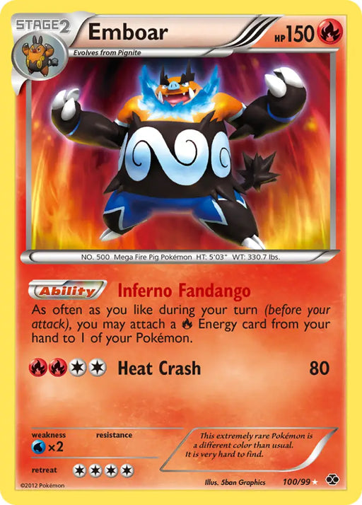 Emboar (100/99) [Black & White: Next Destinies] - Pokemon Single