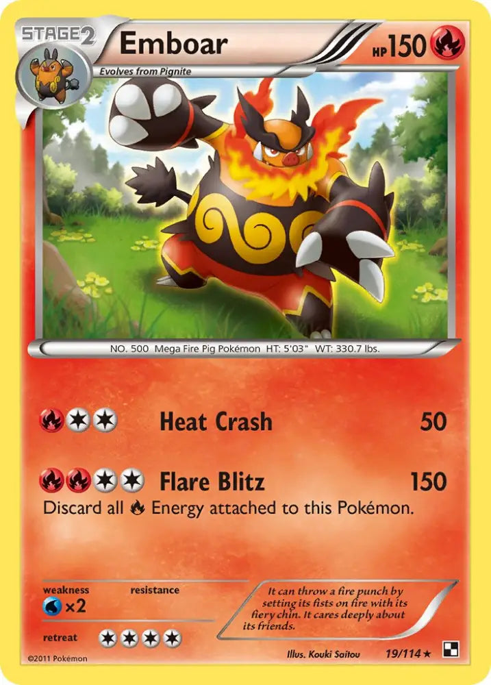 Emboar (19/114) (Theme Deck Exclusive) [Black & White: Base Set] - Pokemon Single