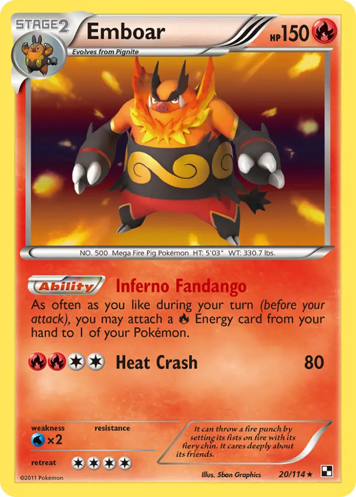 Emboar (20/114) [Black & White: Base Set] - Pokemon Single