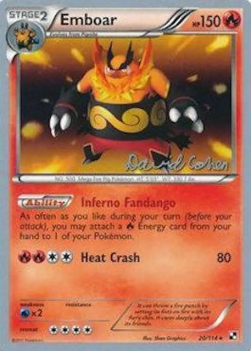 Emboar (20/114) (Twinboar - David Cohen) [World Championships 2011] - Pokemon Single