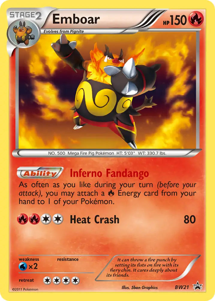 Emboar (BW21) [Black & White: Black Star Promos] - Pokemon Single
