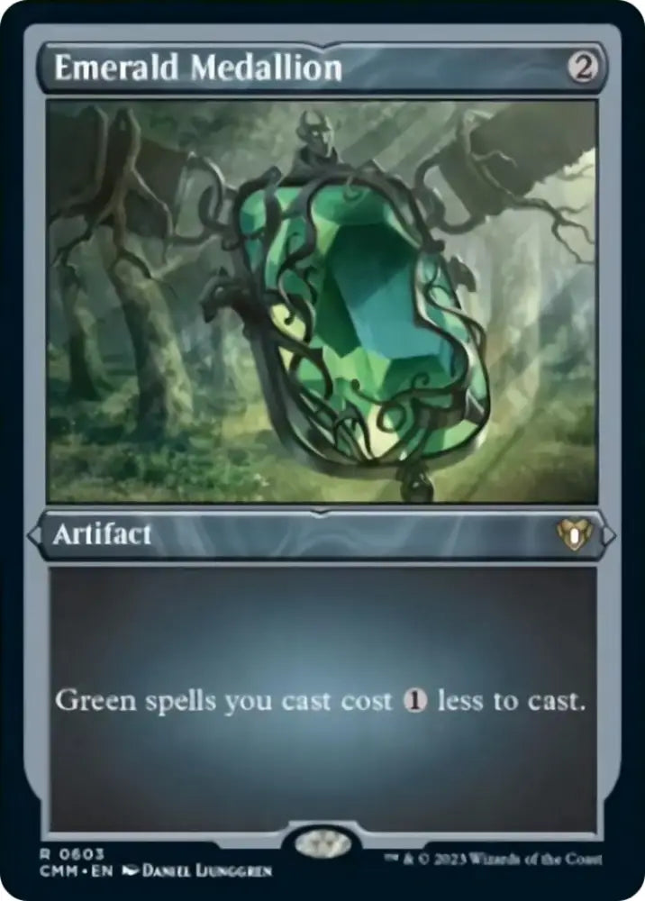 Emerald Medallion (Foil Etched) [Commander Masters] - MTG Single