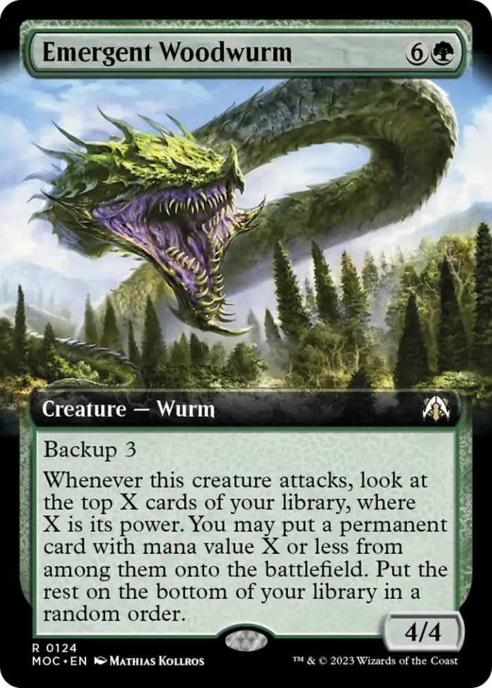 Emergent Woodwurm (Extended Art) [March of the Machine Commander] - MTG Single
