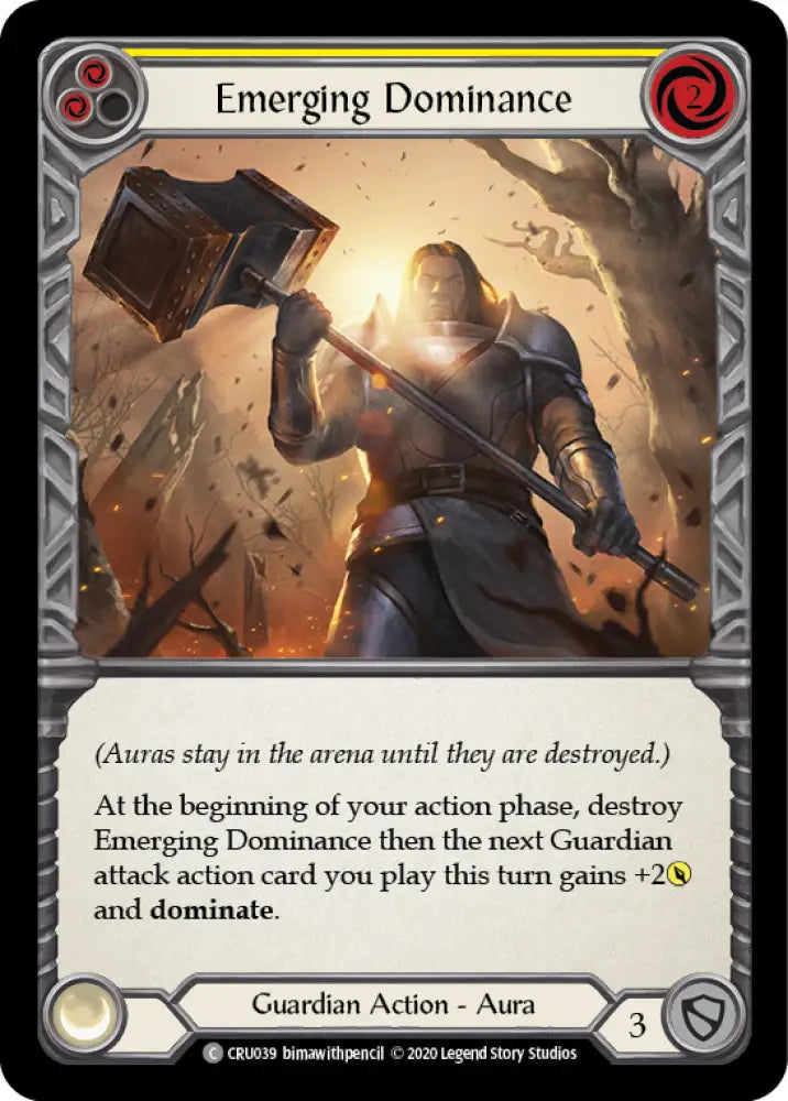Emerging Dominance (Yellow) [Crucible of War 1st Edition] 1st Edition Rainbow Foil - Flesh And Blood Single
