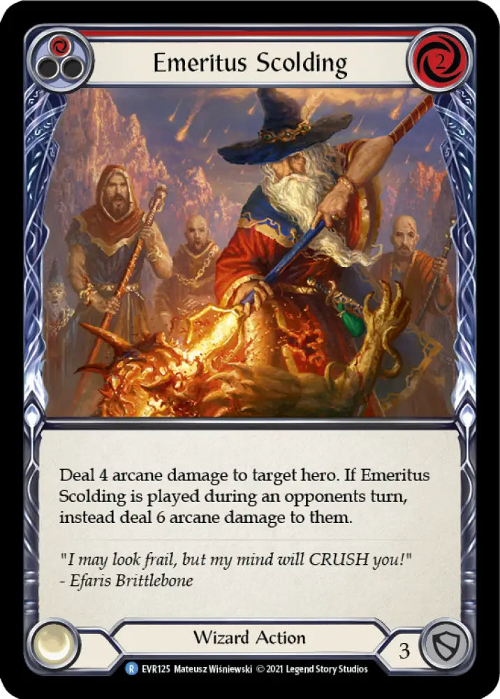Emeritus Scolding (Red) [Everfest] 1st Edition Rainbow Foil - Flesh And Blood Single
