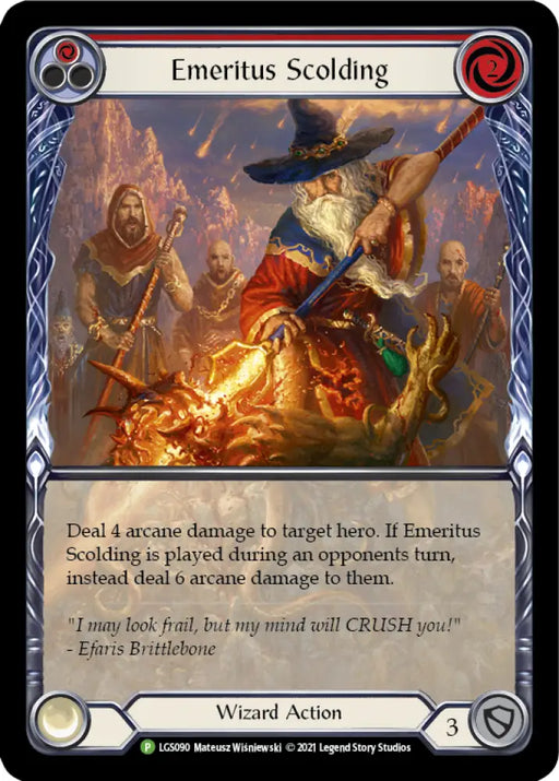 Emeritus Scolding (Red Extended Art) [LGS090] (Promo) Rainbow Foil - Flesh And Blood Single