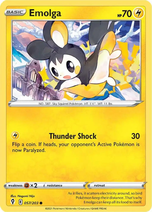 Emolga (057/203) [Sword & Shield: Evolving Skies] - Pokemon Single