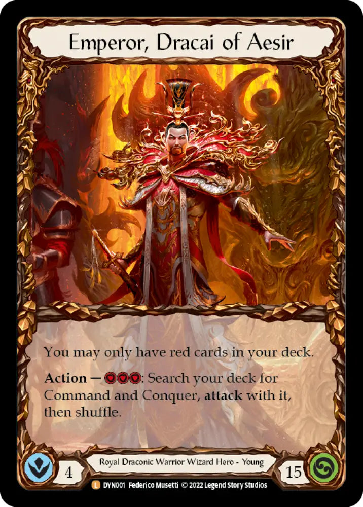 Emperor Dracai of Aesir [Dynasty] Rainbow Foil - Flesh And Blood Single