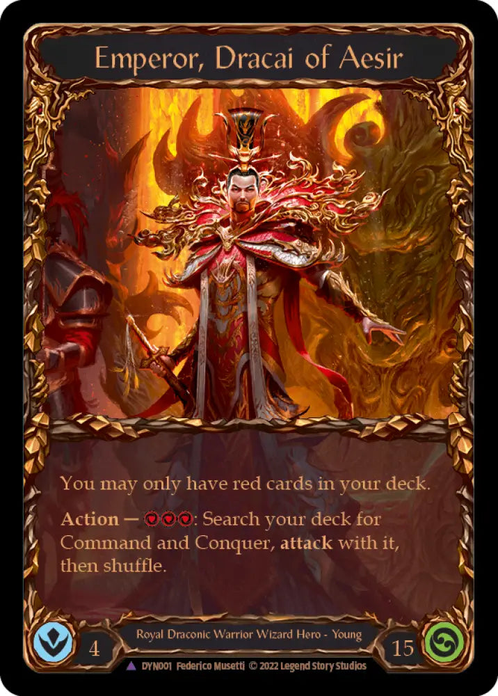 Emperor Dracai of Aesir (Marvel) [Dynasty] Cold Foil - Flesh And Blood Single