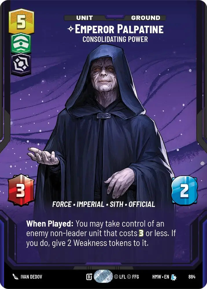 Emperor Palpatine - Consolidating Power (Prestige Foil) (884) [Homeworlds]