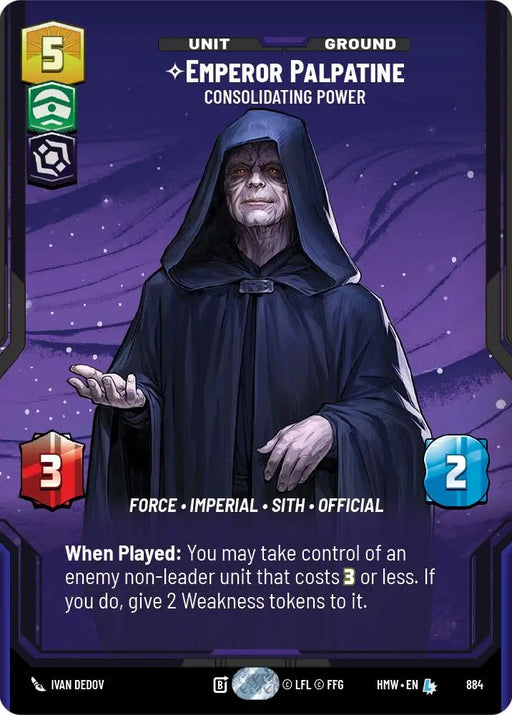 Emperor Palpatine - Consolidating Power (Prestige Foil) (884) [Homeworlds]