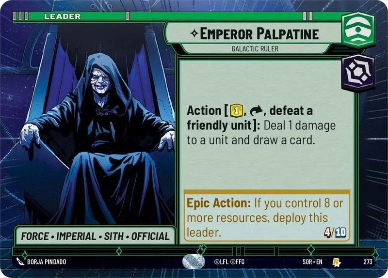 Emperor Palpatine - Galactic Ruler (Hyperspace) (273) [Spark of Rebellion] - Star Wars: Unlimited Single