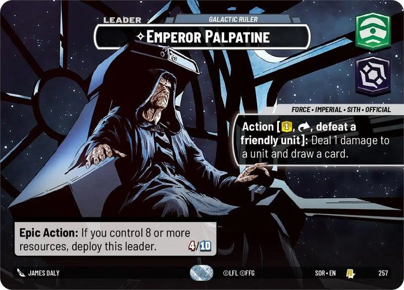 Emperor Palpatine - Galactic Ruler (Showcase) (257) [Spark of Rebellion] - Star Wars: Unlimited Single