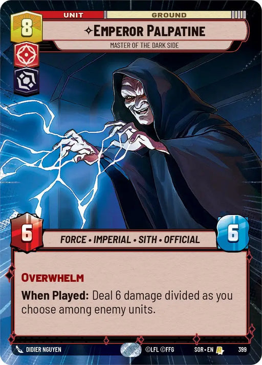 Emperor Palpatine - Master of the Dark Side (Hyperspace) (399) [Spark of Rebellion] - Star Wars: Unlimited Single