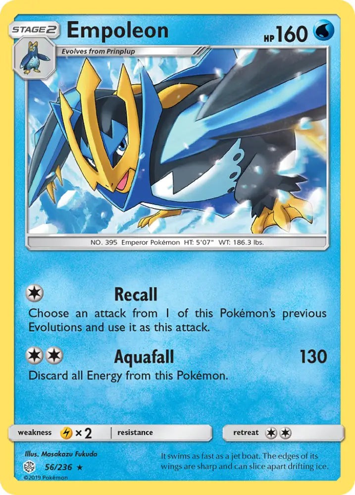 Empoleon (56/236) [Sun & Moon: Cosmic Eclipse] - Pokemon Single