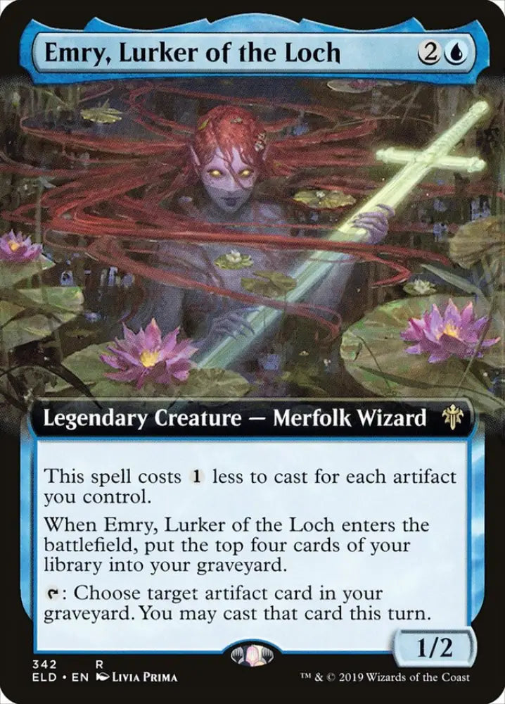 Emry Lurker of the Loch (Extended Art) [Throne of Eldraine] - MTG Single