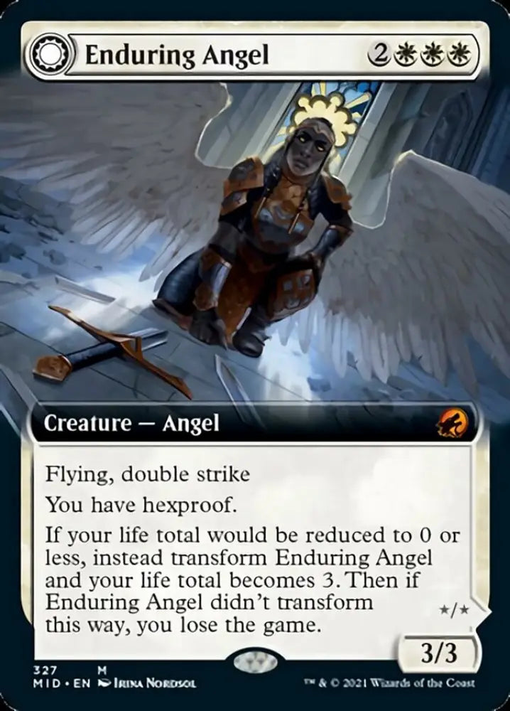 Enduring Angel // Angelic Enforcer (Extended Art) [Innistrad: Midnight Hunt] - MTG Single
