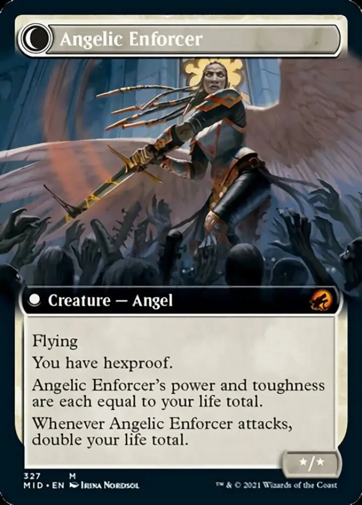 Enduring Angel // Angelic Enforcer (Extended Art) [Innistrad: Midnight Hunt] - MTG Single