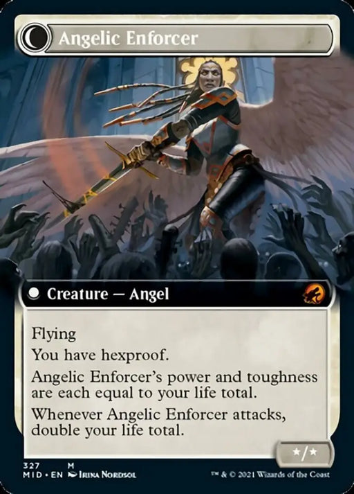 Enduring Angel // Angelic Enforcer (Extended Art) [Innistrad: Midnight Hunt] - MTG Single