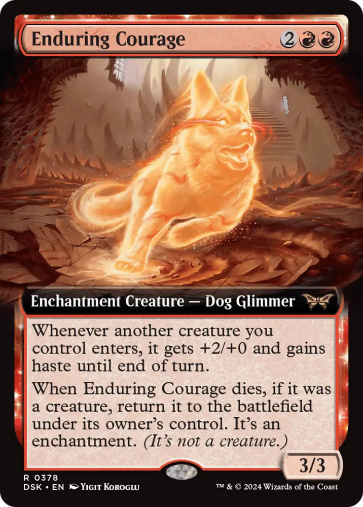 Enduring Courage (Extended Art) [Duskmourn: House of Horror] - MTG Single