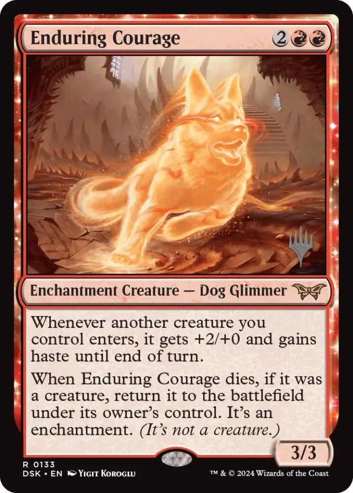 Enduring Courage (Promo Pack) [Duskmourn: House of Horror Promos] - MTG Single