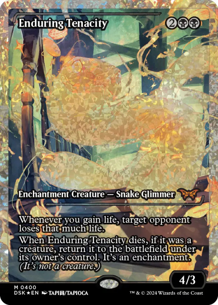 Enduring Tenacity (Japan Showcase Fracture Foil) [Duskmourn: House of Horror] - MTG Single
