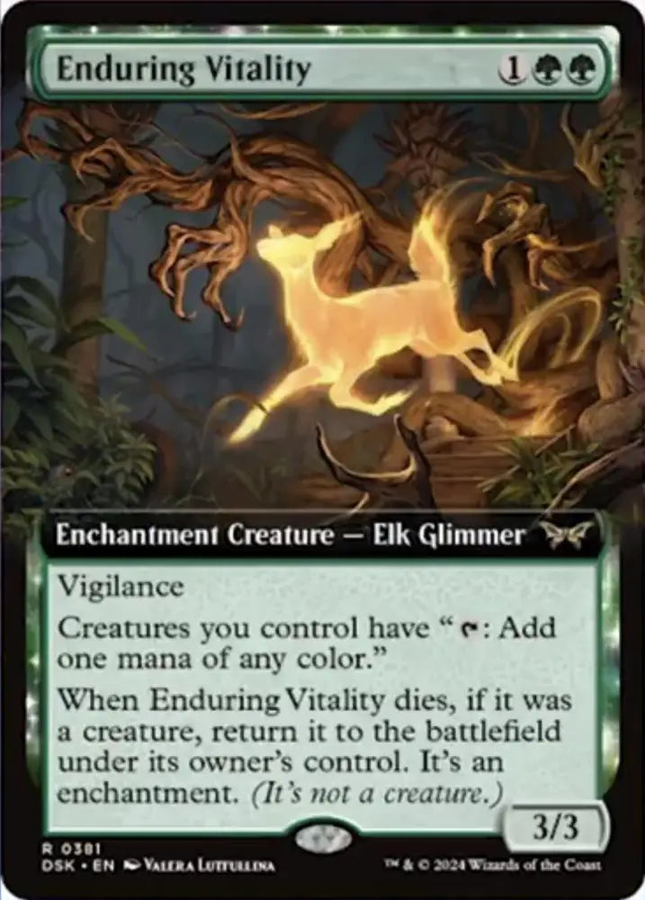 Enduring Vitality (Extended Art) [Duskmourn: House of Horror] - MTG Single