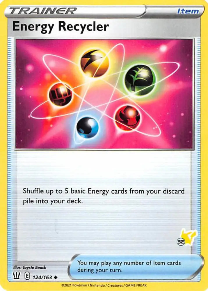 Energy Recycler (124/163) (Pikachu Stamp #32) [Battle Academy 2022] - Pokemon Single