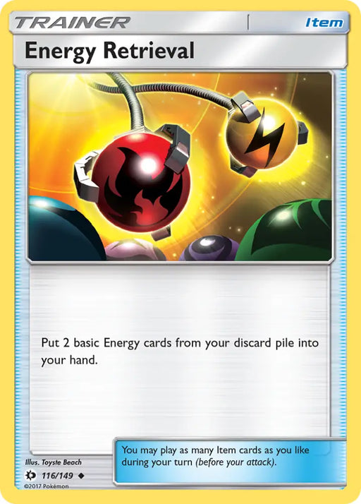 Energy Retrieval (116/149) [Sun & Moon: Base Set] - Pokemon Single