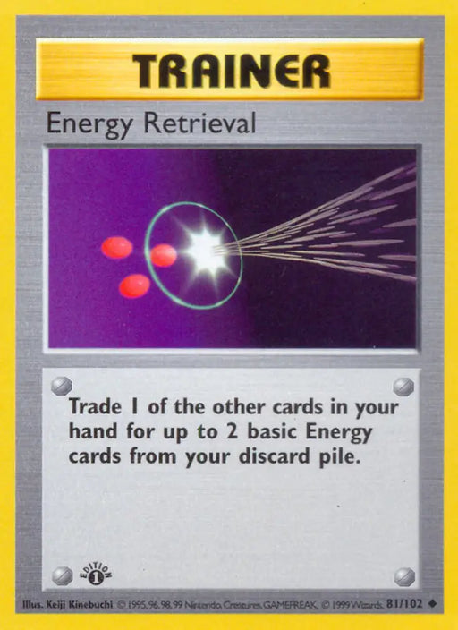 Energy Retrieval (81/102) (Shadowless) [Base Set 1st Edition] - Pokemon Single