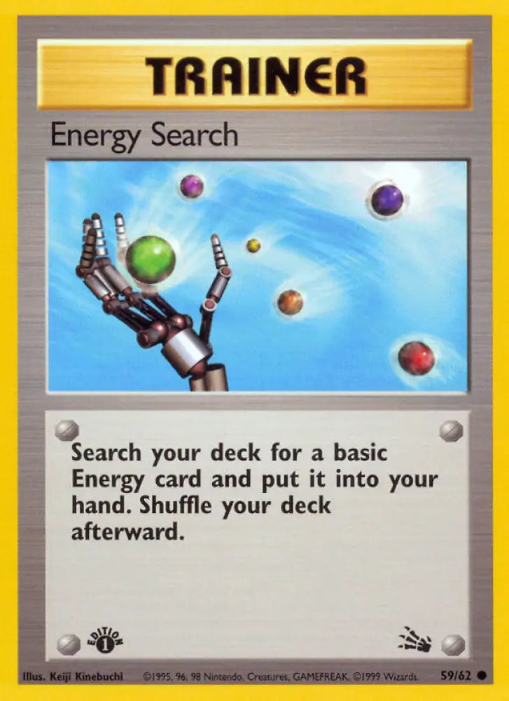 Energy Search (59/62) [Fossil 1st Edition] - Pokemon Single