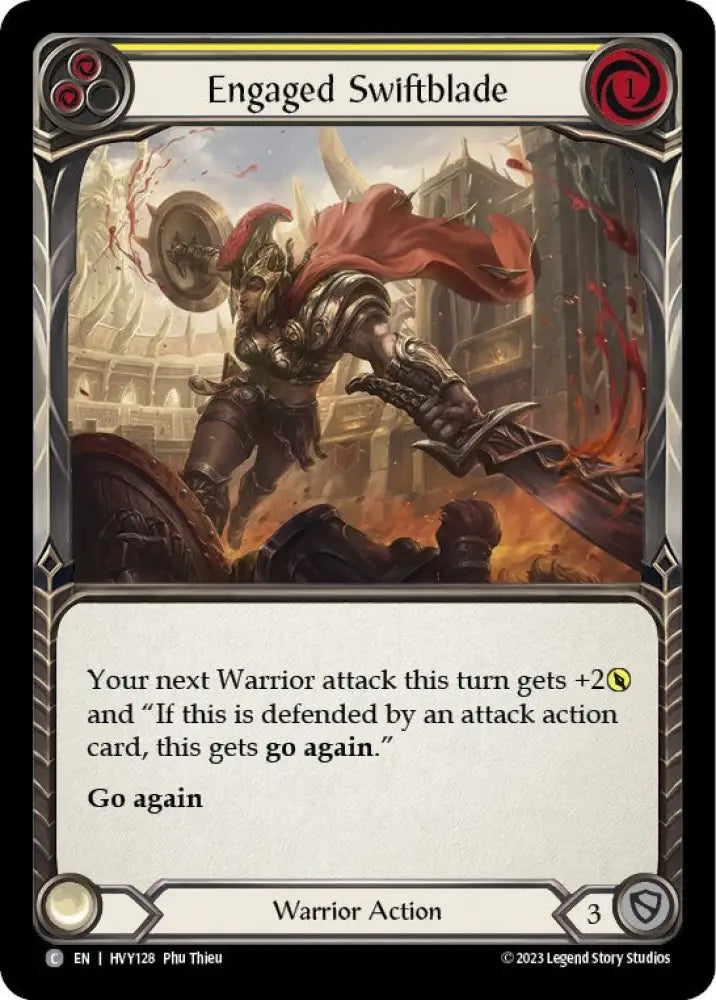 Engaged Swiftblade (Yellow) [Heavy Hitters] Rainbow Foil - Flesh And Blood Single
