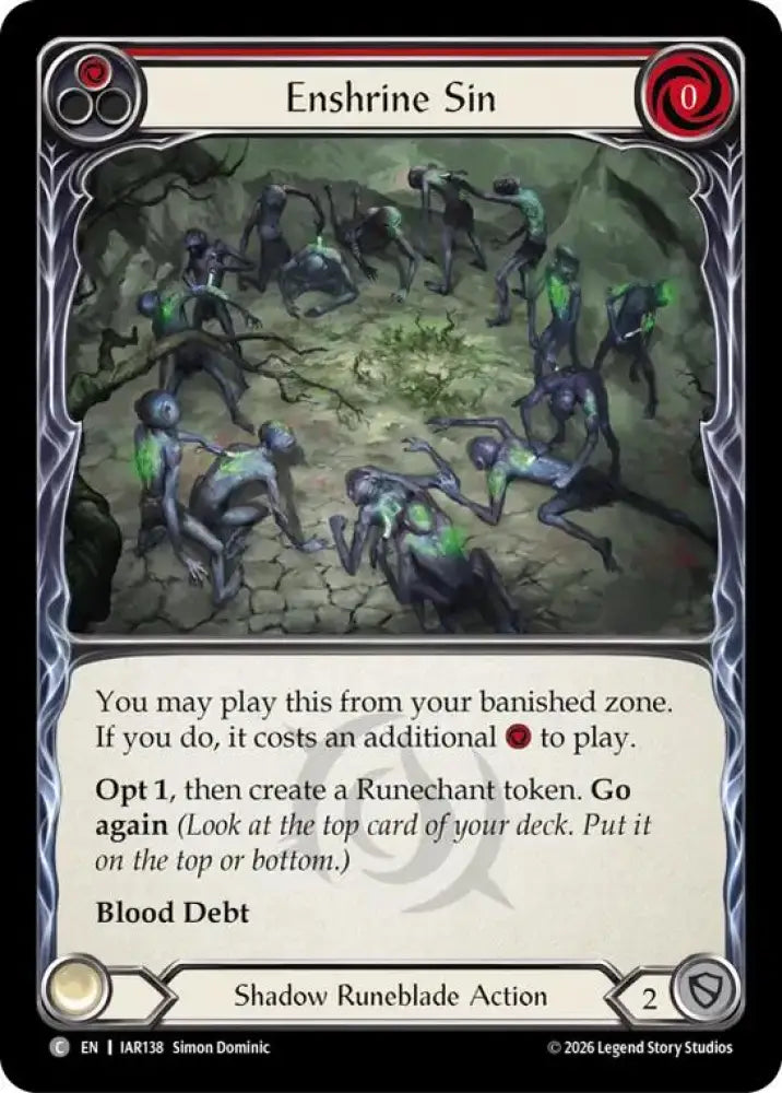 Enshrine Sin (Red) (IAR138) [Usurp the Shadow Throne]