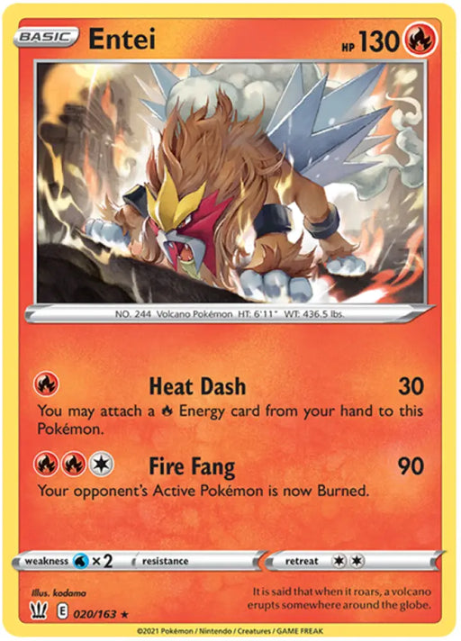 Entei (020/163) [Sword & Shield: Battle Styles] - Pokemon Single