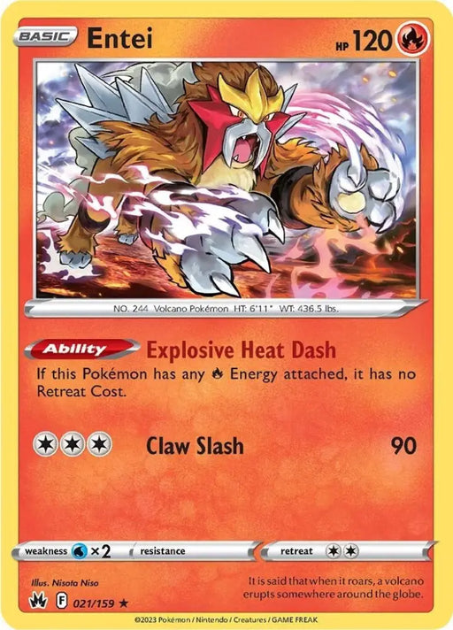 Entei (021/159) [Sword & Shield: Crown Zenith] - Pokemon Single