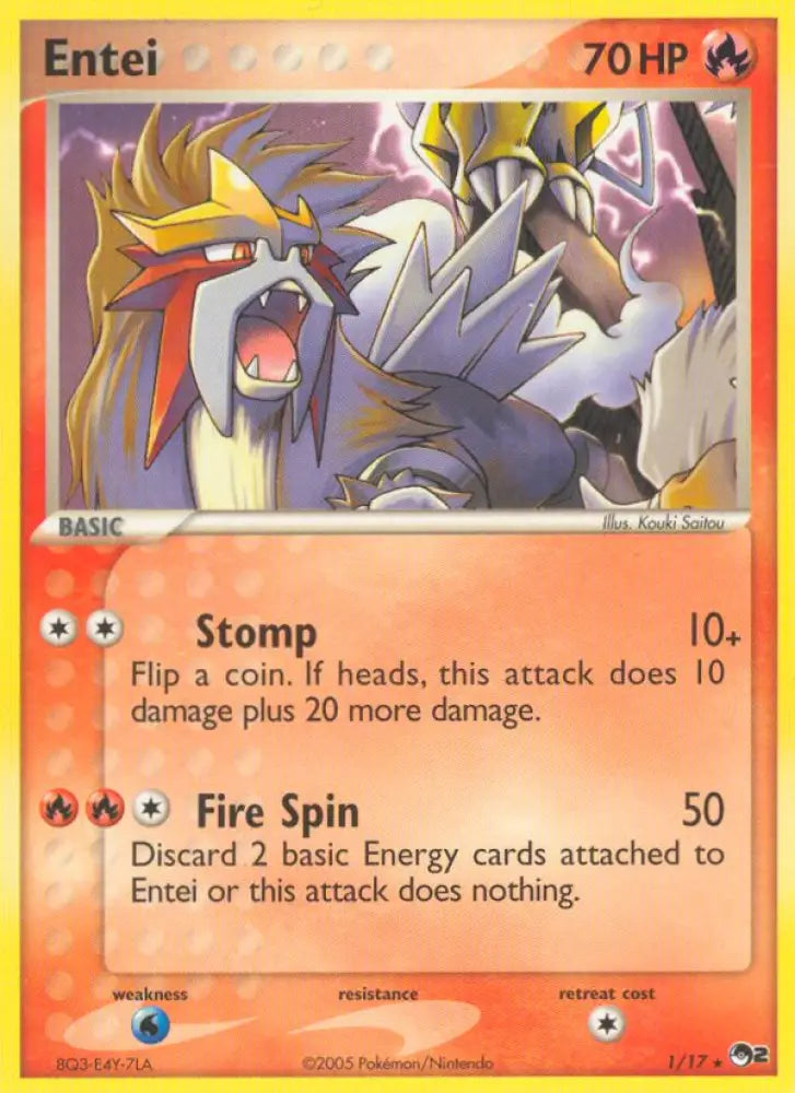 Entei (1/17) [POP Series 2] - Pokemon Single