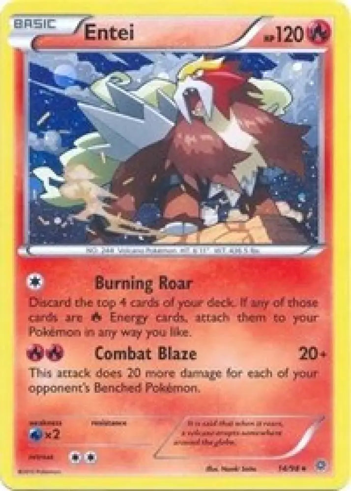 Entei (14/98) (Cosmos Holo) (Blister Exclusive) [XY: Ancient Origins] - Pokemon Single