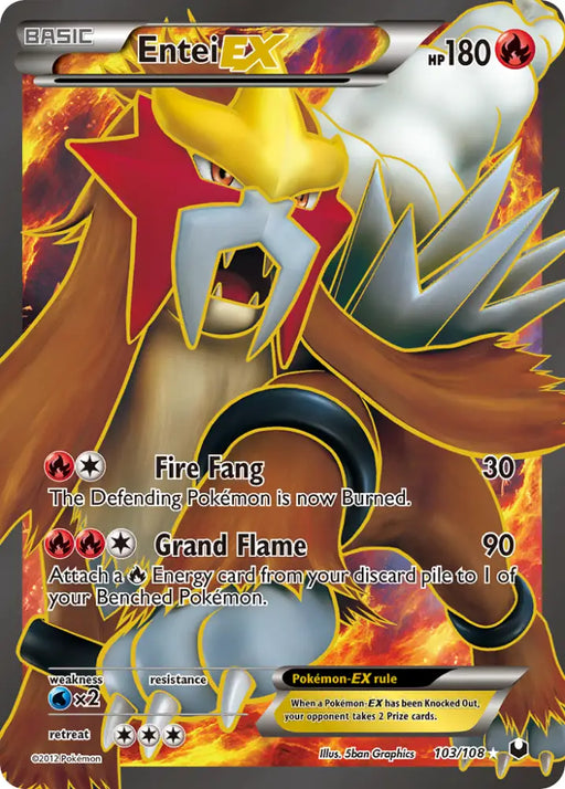 Entei EX (103/108) [Black & White: Dark Explorers] - Pokemon Single